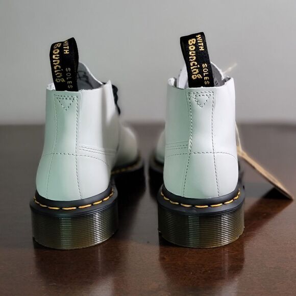 Dr. Martens Church Smooth Leather Monkey Boots White Brown Size 5 Combat Air New - Picture 7 of 16